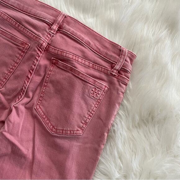 Tory Burch Rose Pink Slim Straight Leg Low Rise Jeans 24 - Picture 6 of 8